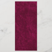 Elegant Burgundy Velvet White Rehearsal Dinner Menu (Achterkant)