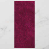 Elegant Burgundy Velvet White Wedding Reception Menu (Achterkant)