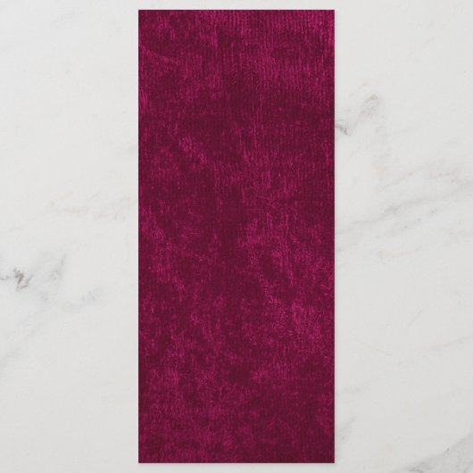 Elegant Burgundy Velvet White Wedding Reception  Menu (Achterkant)
