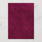 Elegant Burgundy Velvet White Welcome Dinner Menu (Achterkant)