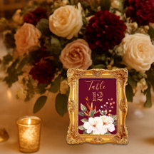 Elegant Burgundy Waterverf Blush Oranje Floral