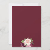 Elegant Burgundy Waterverf Floral Baby shower Kaart (Achterkant)