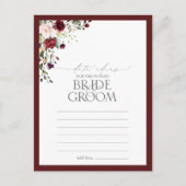 Elegant Burgundy Waterverf Floral Date Ideeën Briefkaart (Voorkant)