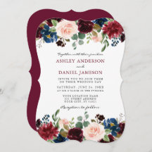 Elegant Burgundy Waterverf Floral Wedding Bracket