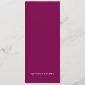 Elegant Burgundy Waterverf Floral Wedding Menu (Achterkant)