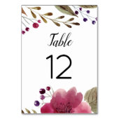 Elegant Burgundy Waterverf Flowers Wedding Kaart (Achterkant)