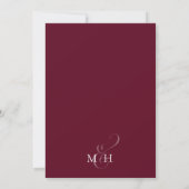 Elegant Burgundy Waterverf Ivory Floral Foliage Kaart (Achterkant)
