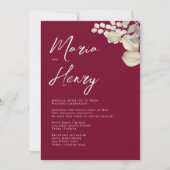 Elegant Burgundy Waterverf Ivory Floral QR Code Kaart (Voorkant)