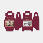 Elegant Burgundy Weddenschap Foto bedankt Bedankdoosjes (Uitgevouwen)