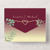 Elegant Burgundy Wedding All In One Uitnodiging (Achterkant)
