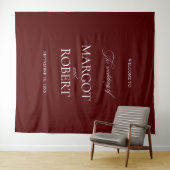 Elegant Burgundy Wedding Backdrops Banner Wandkleed (In Situ (horizontaal))