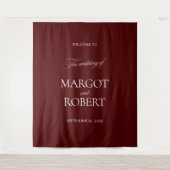 Elegant Burgundy Wedding Backdrops Banner Wandkleed (Voorkant)
