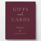 Elegant Burgundy Wedding Cards and Gifts Sign Fotoplaat (Voorkant)