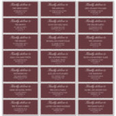 Elegant Burgundy Wedding Guest Address Labels  (Voorkant)