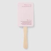 Elegant Burgundy Wedding Hand Fan Handwaaier (Achterkant)