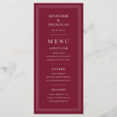 Elegant Burgundy Wedding Menu (Voorkant)