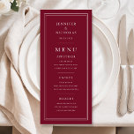 Elegant Burgundy Wedding Menu<br><div class="desc">Elegant Burgundy Wedding Menu.</div>