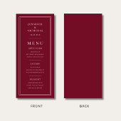Elegant Burgundy Wedding Menu