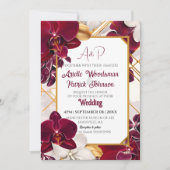 Elegant Burgundy Wedding Orchid Lijst aanpassen Kaart (Voorkant)