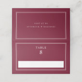 Elegant Burgundy Wedding Plaatskaartje (Buitenkant ongevouwen)