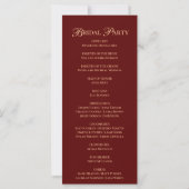 Elegant Burgundy Wedding Program (Achterkant)