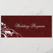 Elegant Burgundy Wedding Programme Programmakaart (Achterkant)