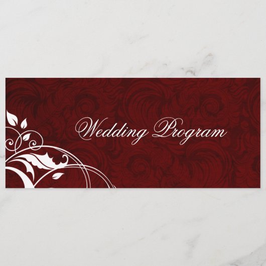 Elegant Burgundy Wedding Programme Programmakaart (Achterkant)