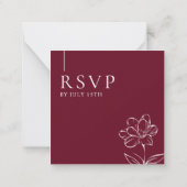 Elegant Burgundy Wedding QR Code RSVP Cards Notitiekaartje (Achterkant)