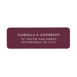 Elegant Burgundy Wedding Return Address Label