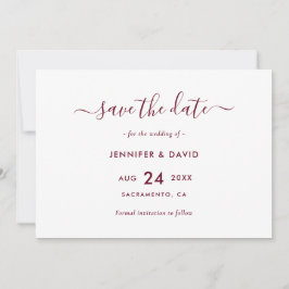 Elegant Burgundy Wedding Save The Date