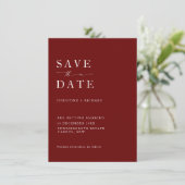 Elegant Burgundy Wedding Save the Date (Staand voorkant)