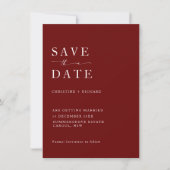 Elegant Burgundy Wedding Save the Date (Voorkant)