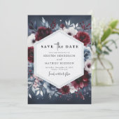 Elegant Burgundy Wedding Save The Date (Staand voorkant)