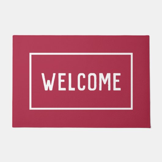 Elegant Burgundy Welcome Deurmat (Voorkant)