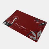 Elegant Burgundy Welkom & adres Deurmat (Schuin)