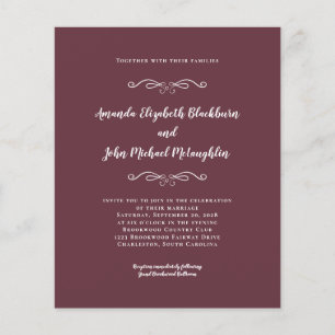 Elegant Burgundy White Budget Weddenschap
