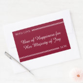 Elegant Burgundy & White Custom Rectangle Sticker  (Envelop)