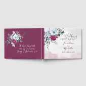 Elegant Burgundy White Roses Christelijk huwelijk Gastenboek (Volledig)