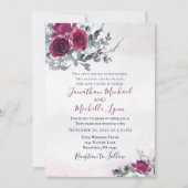 Elegant Burgundy White Roses Christelijk huwelijk Kaart (Voorkant)