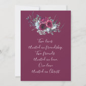 Elegant Burgundy White Roses Christelijk huwelijk Save The Date (Achterkant)