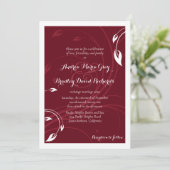 Elegant Burgundy White Wedding Invitation Kaart (Staand voorkant)