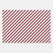 Elegant Burgundy Wine Cream Floral Greenery Stripe Inpakpapier Vel (Voorkant 2)