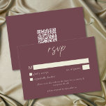Elegant Burgundy Wine Minimalist Wedding RSVP Kaartje<br><div class="desc">Celebrate your love with this minimalist burgundy wine wedding response card with a QR code design. Featuring an elegant,  simple design,  it's perfect for an elegant autumn ceremony. This earthy,  modern look offers a warm and sophisticated feel for your fall wedding. Created by Simply Farmhouse Press.</div>