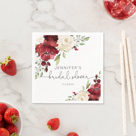 Elegant burgundy's herfst bruiloft servetten (Insitu)