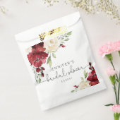 Elegant burgundy's herfst bruiloft servetten bedankzakje (Gezegeld)