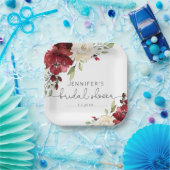 Elegant burgundy's herfst bruiloft servetten papieren bordje (Feest)