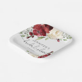 Elegant burgundy's herfst bruiloft servetten papieren bordje (Gebogen)