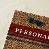 Elegant Burlap Anchor Nautical Boat Name Aangepast Strandlaken (In situ)