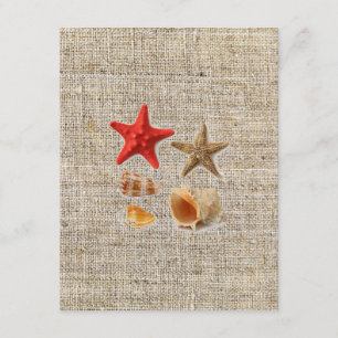 elegant burlap nautische seizoenshells strandbruil kaart