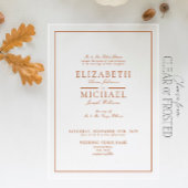Elegant Burnt Oranje Classic Script Wedding Acryl Uitnodigingen